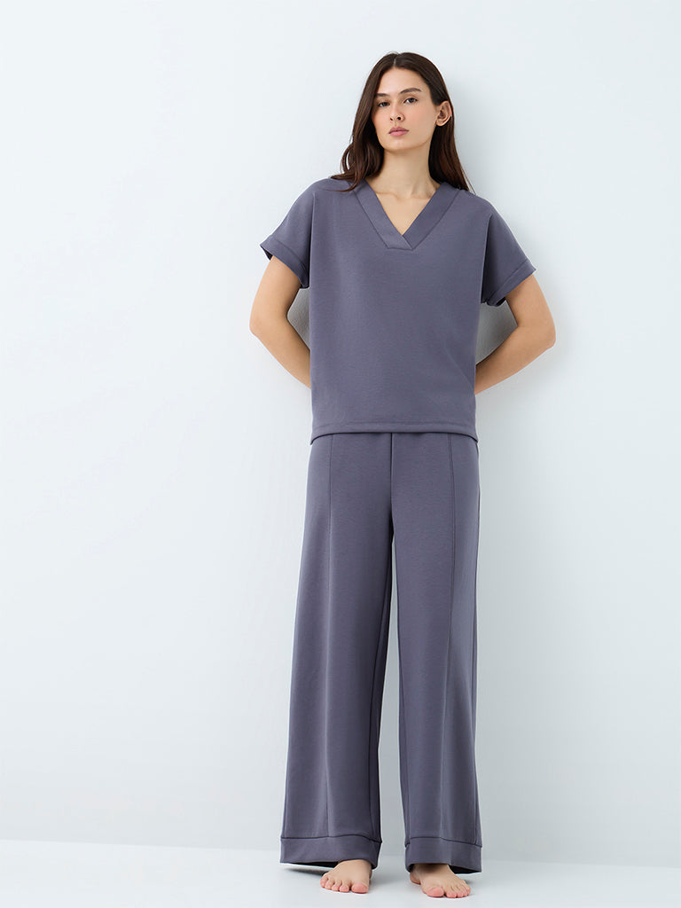 Wunderlove Charcoal Solid High-Rise Pants