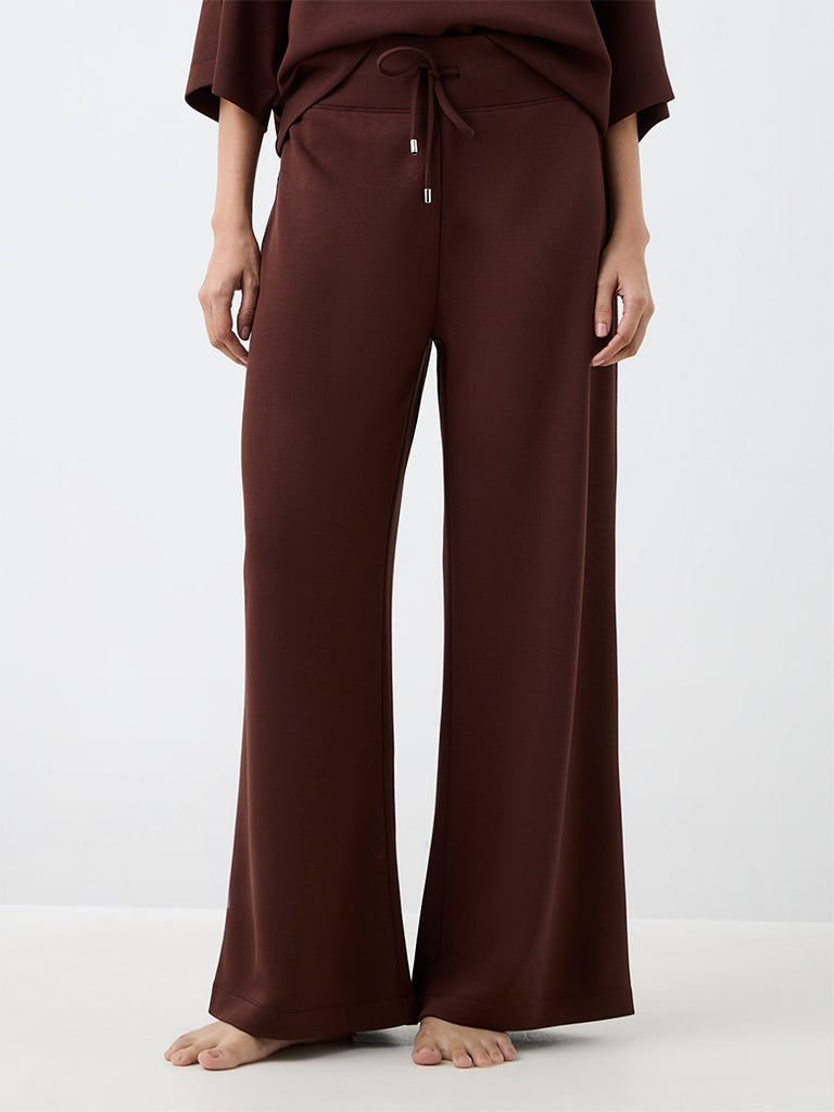 Wunderlove Dark Brown Solid High-Rise Pants