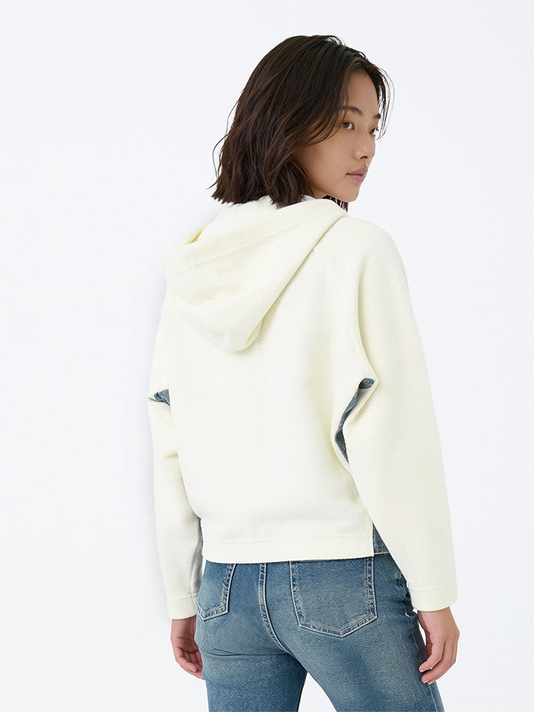 Girls Off-White Colour-Blocked Denim Jacket
