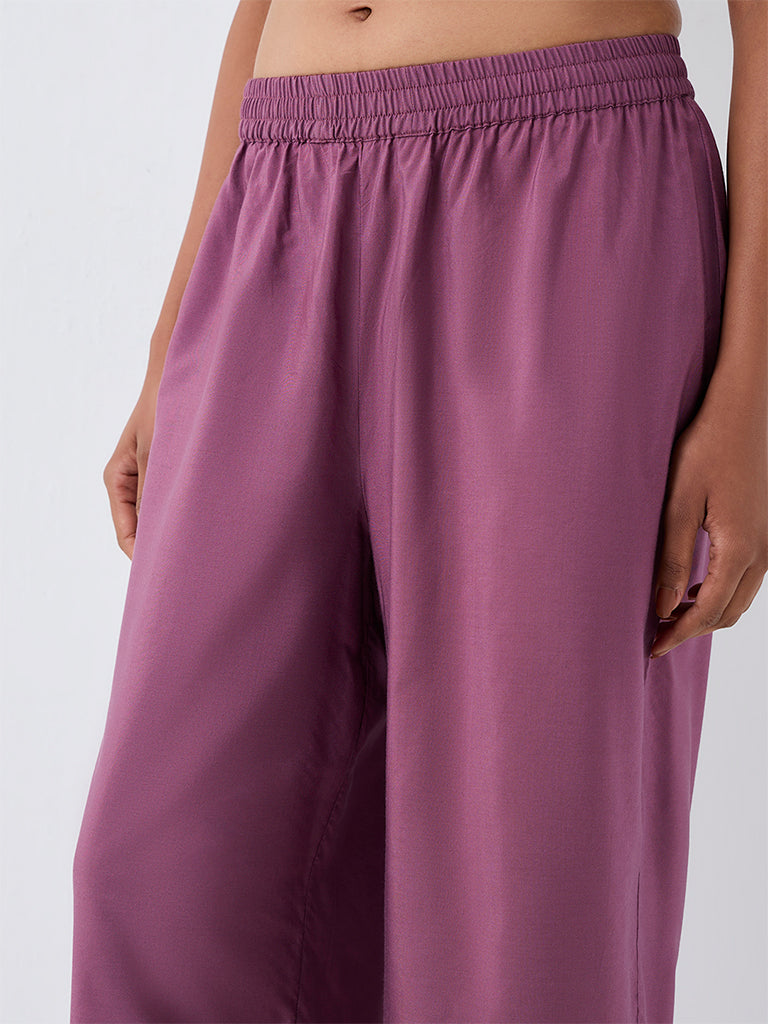 Zuba Purple Solid Pants