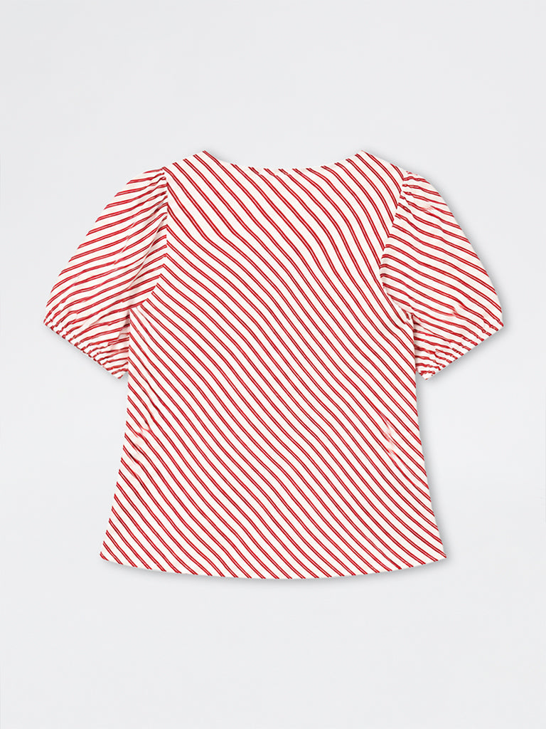 Gia Red Chevron Pattern Top