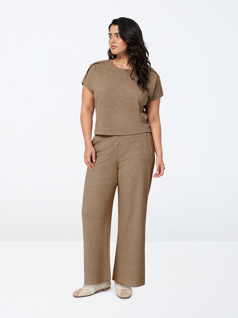Gia Brown Melange Top