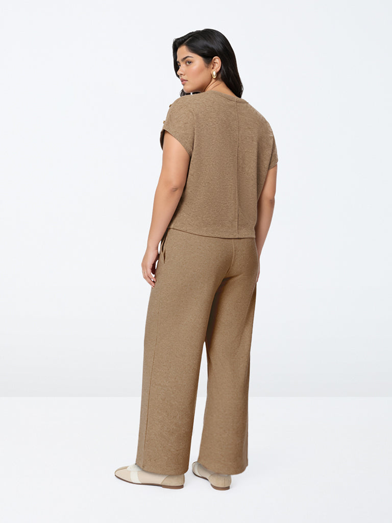 Gia Brown Melange Top