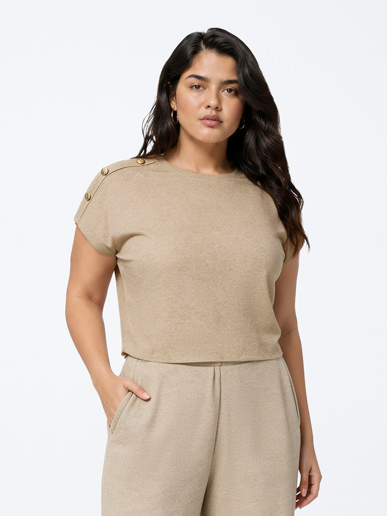 Gia Beige Melange Top