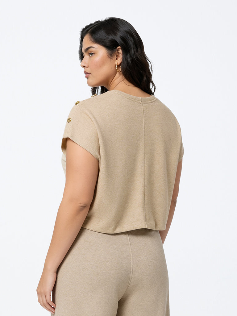 Gia Beige Melange Top