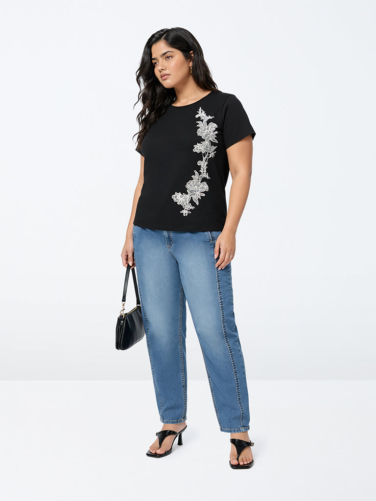Gia Blue Wash High-Waist Jeans