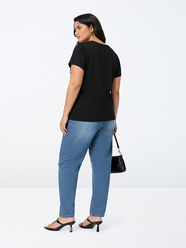 Gia Blue Wash High-Waist Jeans