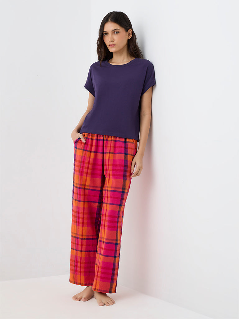 Wunderlove Multicolour Checkered High-Rise Pants