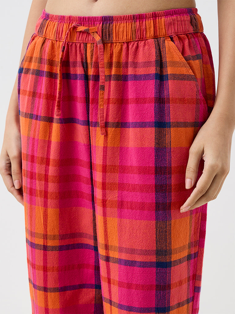 Wunderlove Multicolour Checkered High-Rise Pants