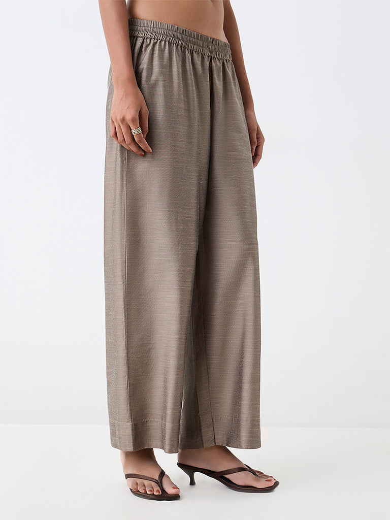 Utsa Grey Solid Pants