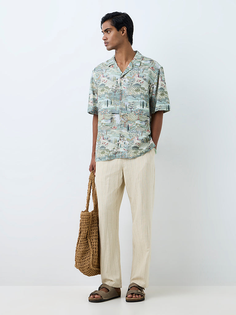 ETA Sage Landscape Printed Relaxed-Fit Shirt
