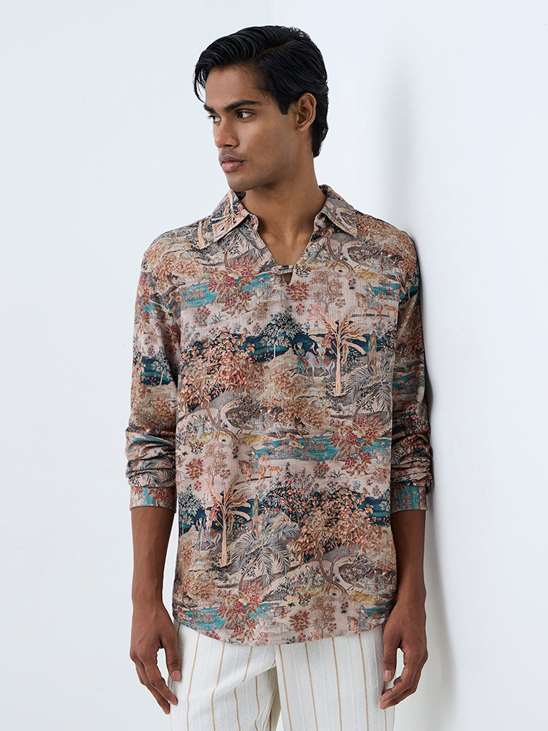 ETA Multicolour Toile Printed Relaxed-Fit Shirt