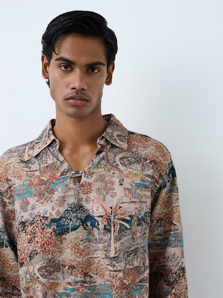 ETA Multicolour Toile Printed Relaxed-Fit Shirt