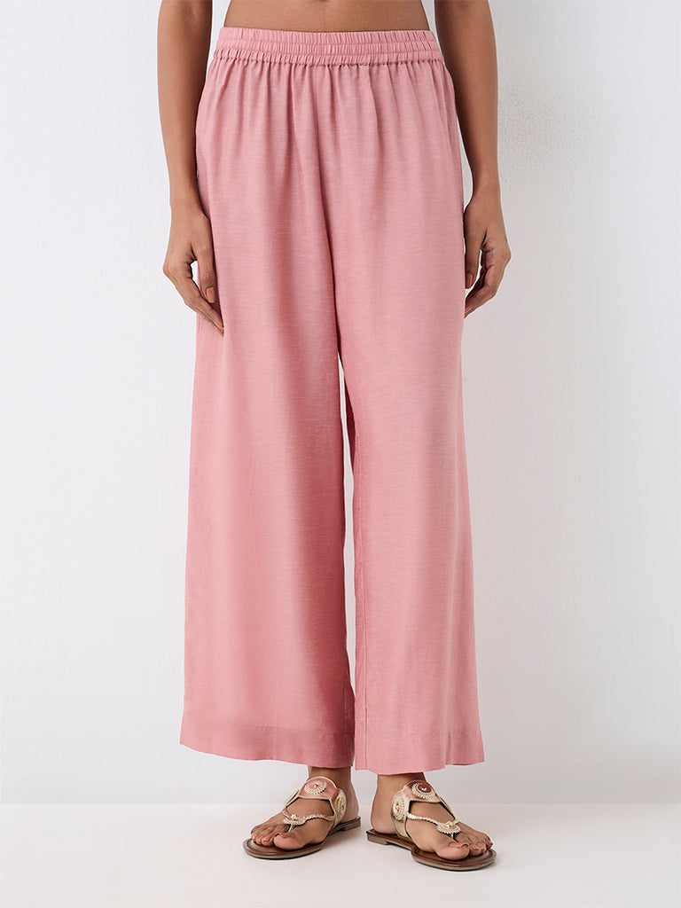 Zuba Pink Solid Pants