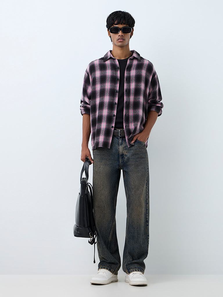 Nuon Multicolour Checkered Relaxed-Fit Shirt