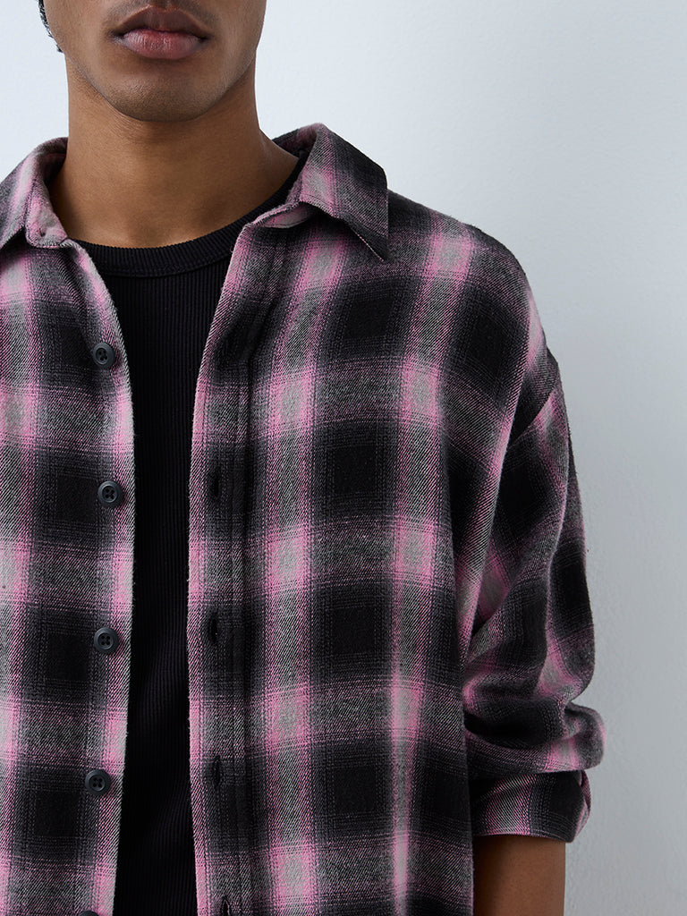 Nuon Multicolour Checkered Relaxed-Fit Shirt