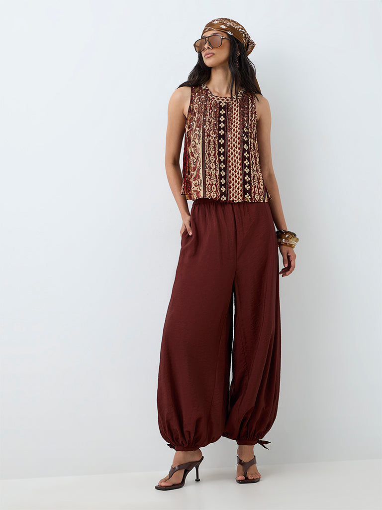 LOV Rust High-Waist Balloon Pants