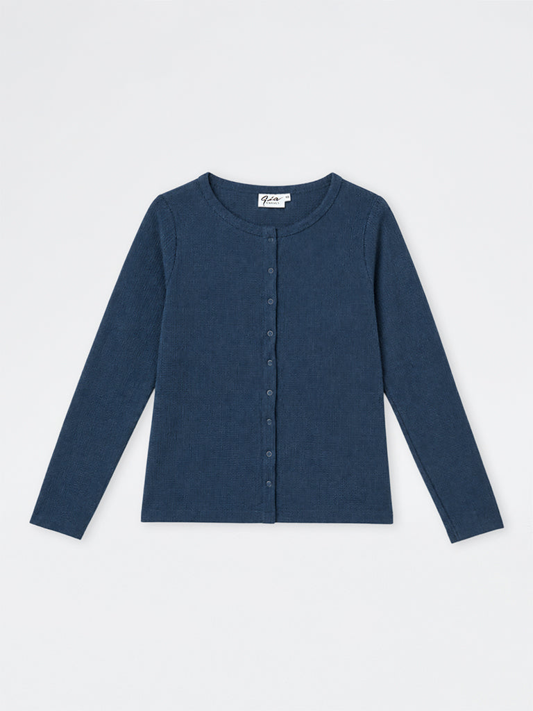 Gia Blue Knitted Cardigan