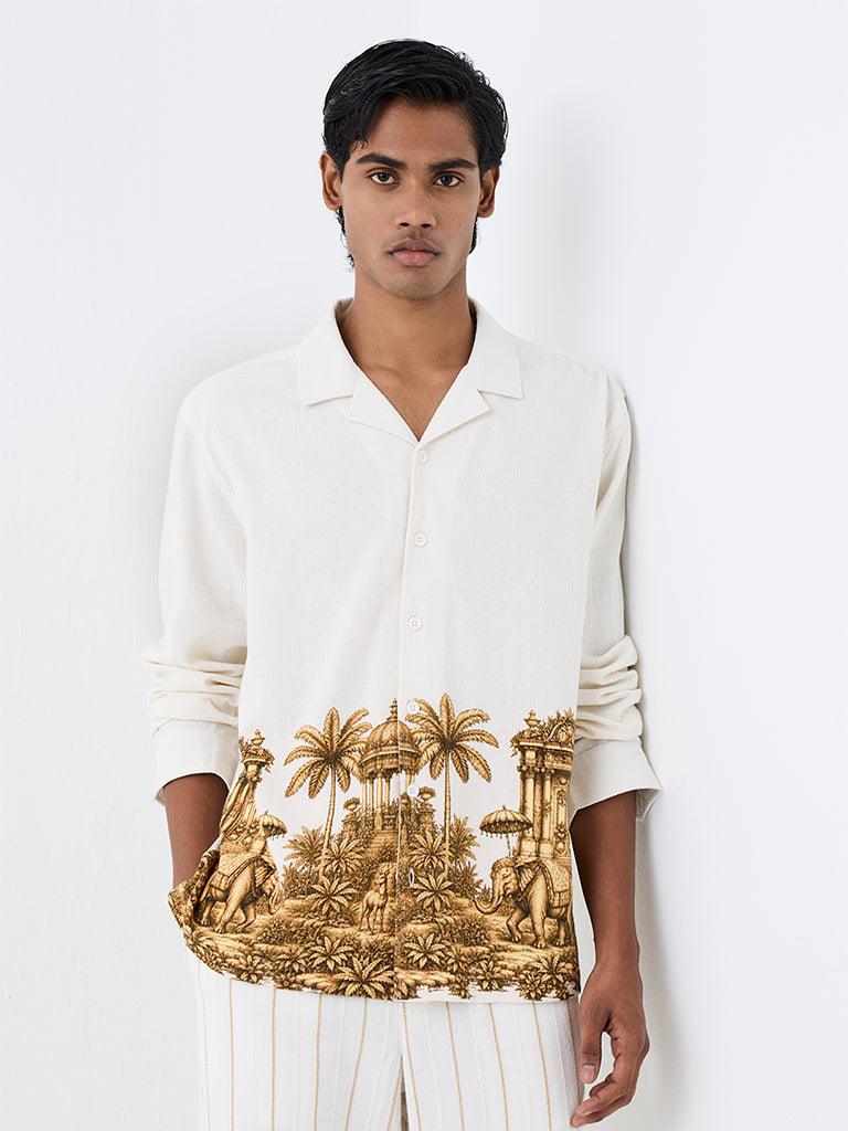 ETA Off-White Scenic Printed Relaxed-Fit Cotton Shirt