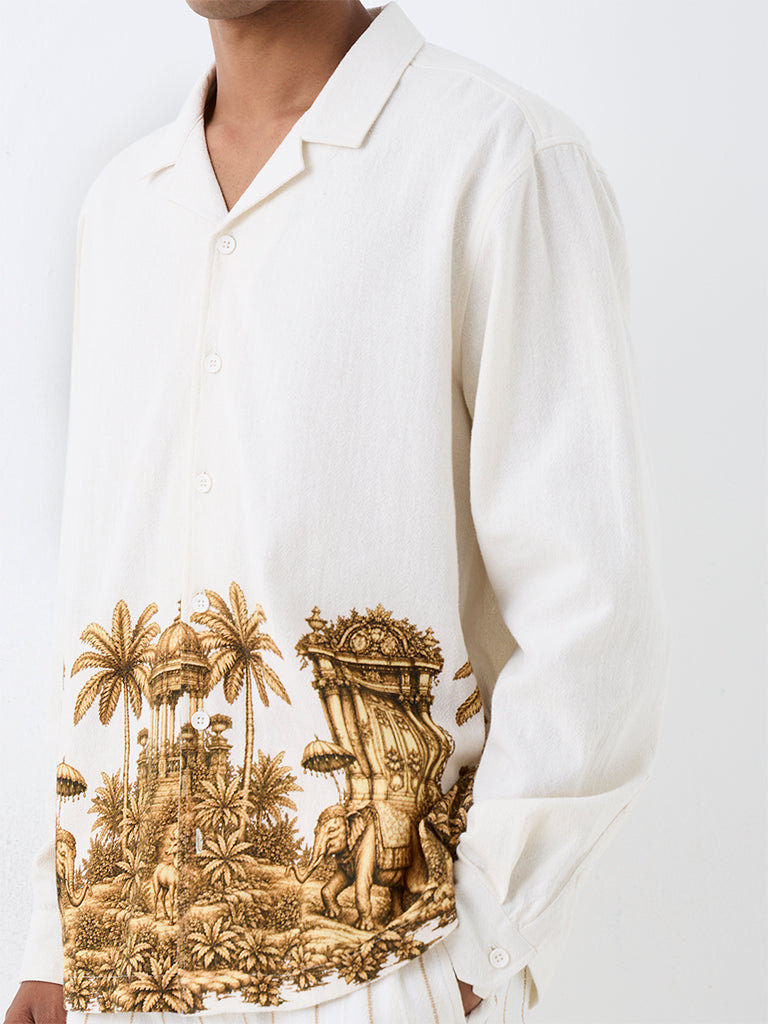 ETA Off-White Scenic Printed Relaxed-Fit Cotton Shirt