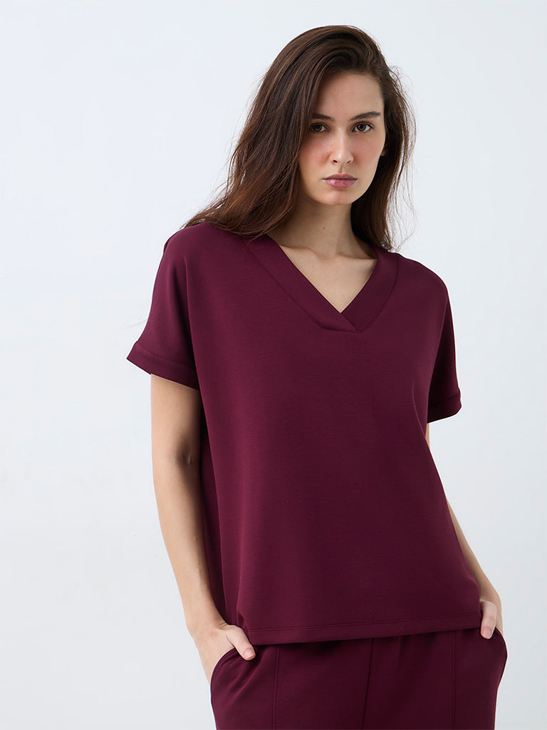 Wunderlove Wine Solid T-Shirt
