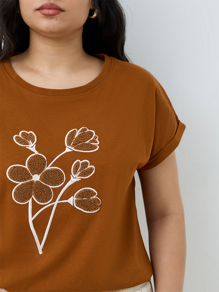 Gia Tan Floral Embroidered Cotton T-Shirt